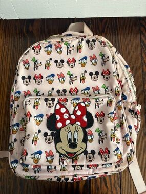 Stoney Clover Lane Pink Minnie Mouse & Disney Faces Kids Backpack